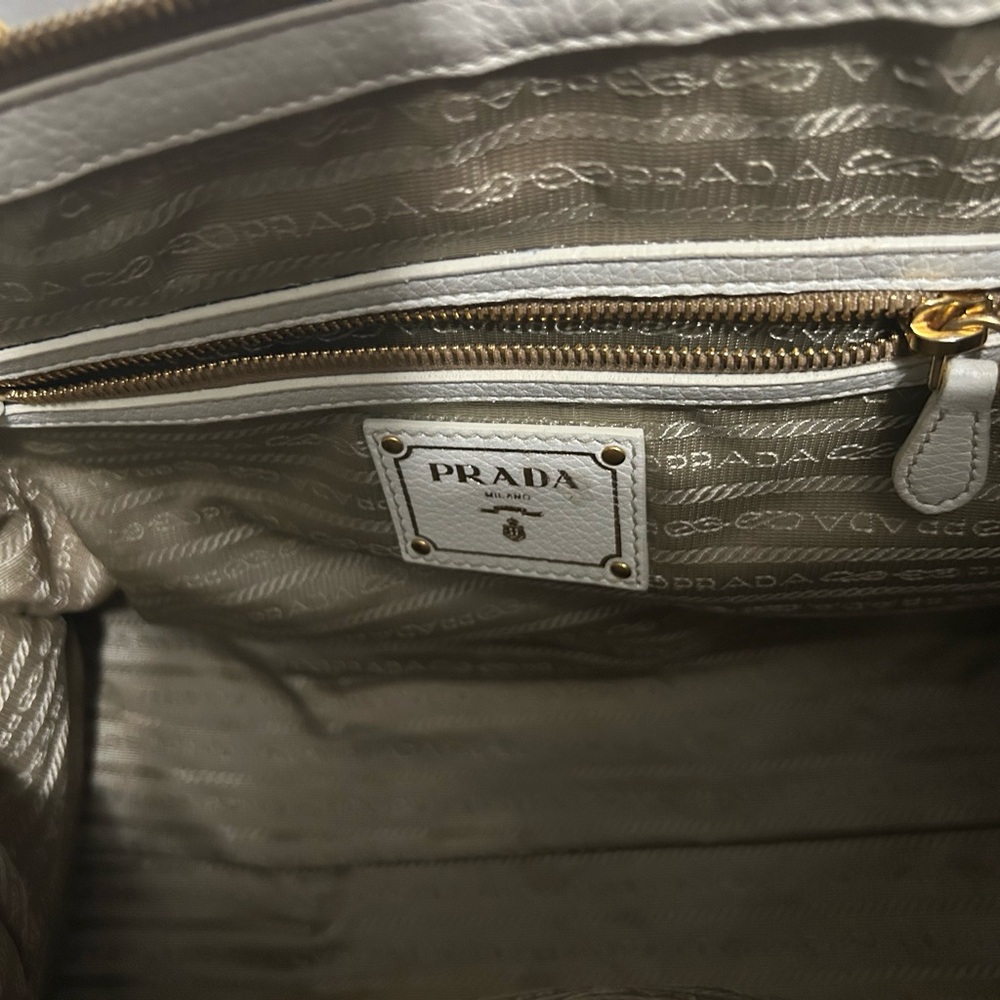 Prada Cream Leather Satchel with Gold-Tone Hardware - Picture 4 of 6